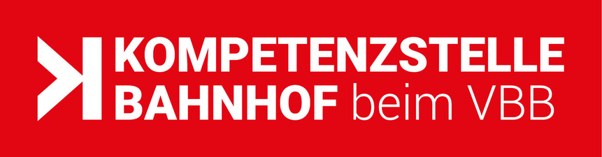 Das Bild zeigt das Logo Kompetenzstelle Bahnhof beim VBB