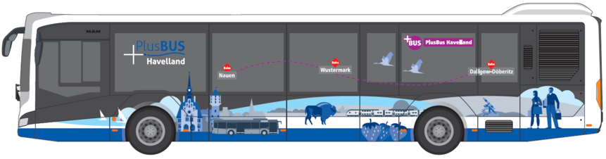 Silhouette des PlusBus Havelland