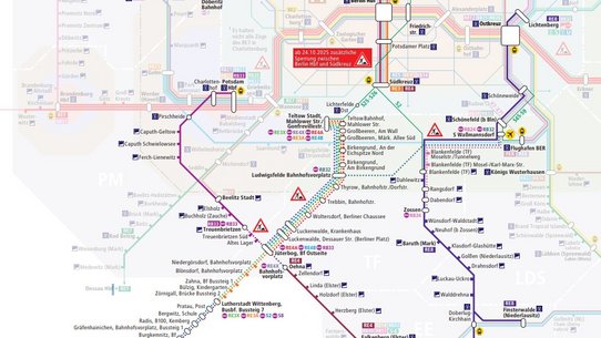 Sperrung der Anhalter Bahn - Umfangreicher SEV  mit Bussen                    - auch Berlin Südkreuz betroffen - 
