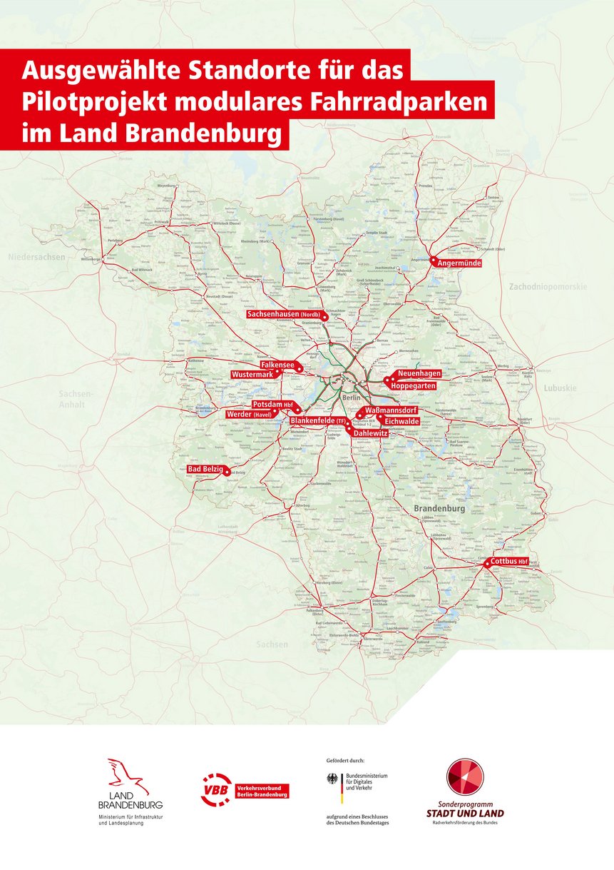 Standorte der Fahrradparkhäuser