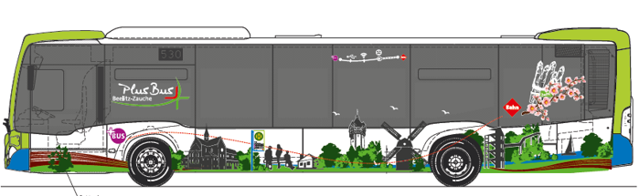 Silhouette des PlusBus Airpot-Region