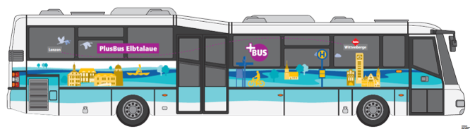 Silhouette des PlusBus Prignitzer Elbtalaue