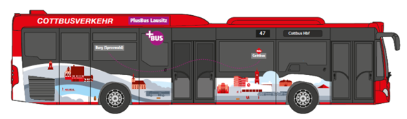 Silhouette des PlusBus Lausitz