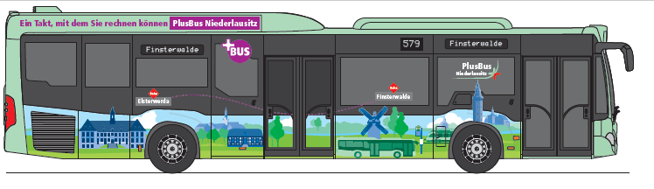 Silhouette des PlusBus Niederlausitz