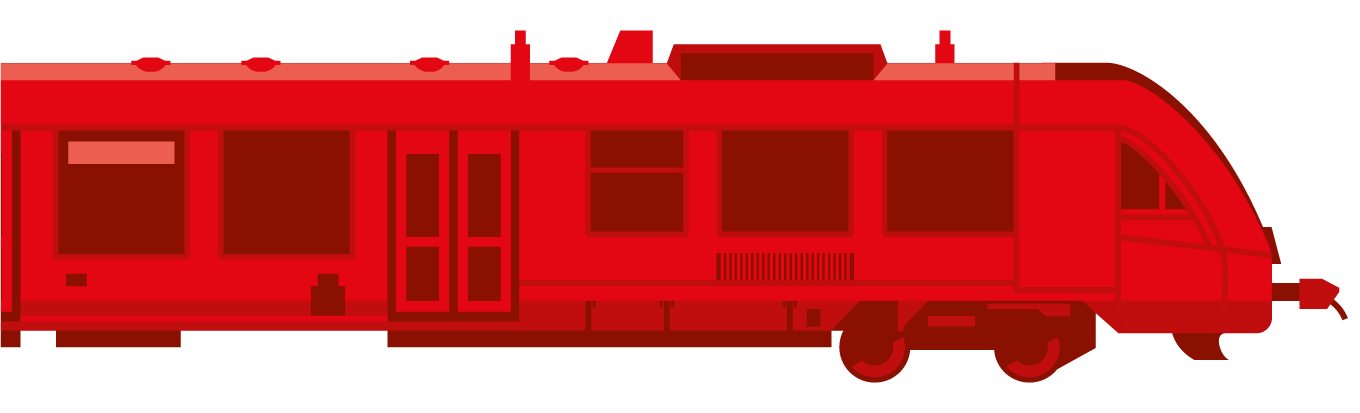 illustration zug in rot